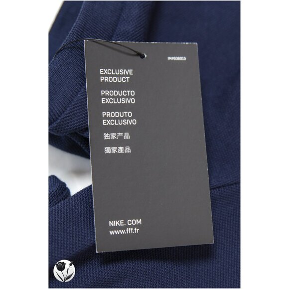 Men’s NWT Nike Polo S France National Team FFF Shirt Navy Blue Soccer World Cup - Picture 8 of 14